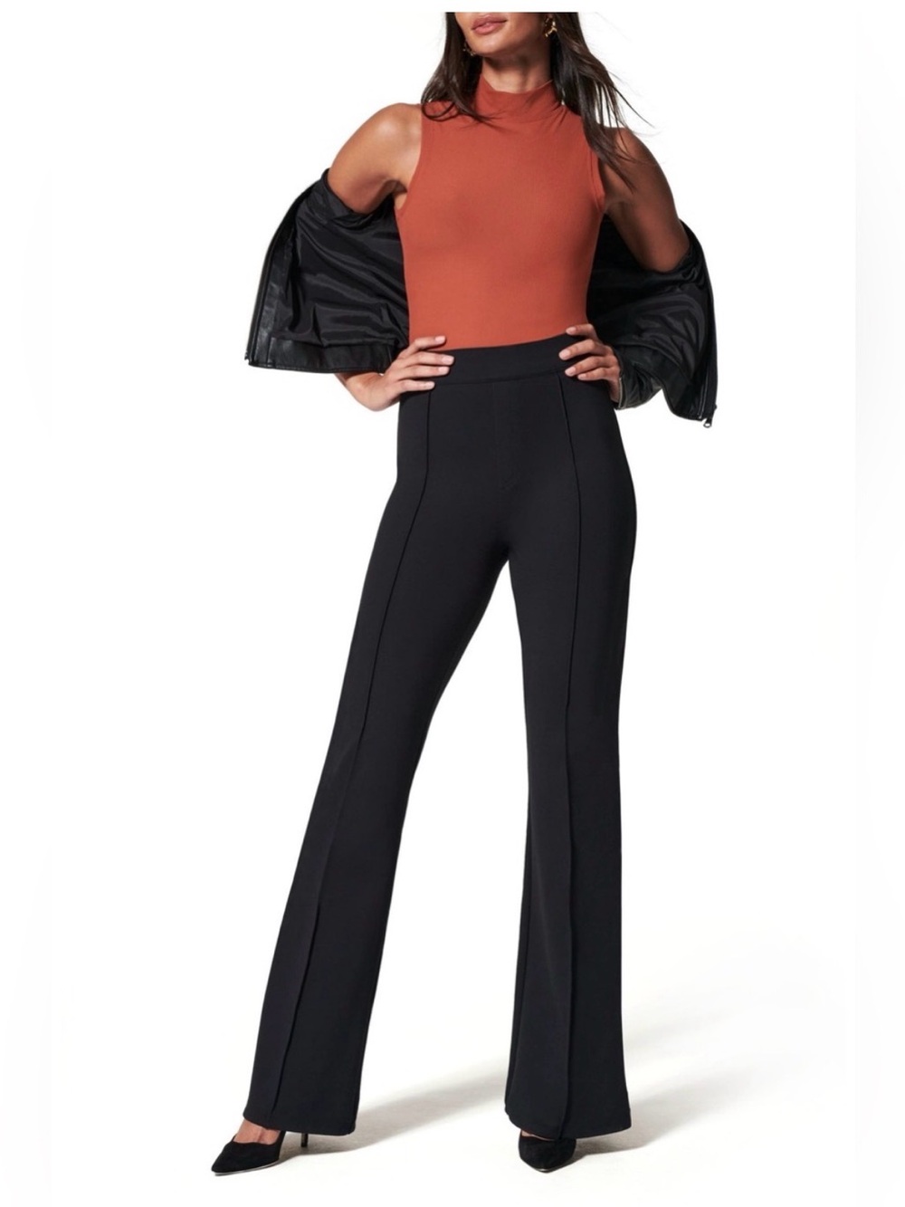 SPANX The perfect pant Hi-Rise flare in ponte NWT Black XS petite